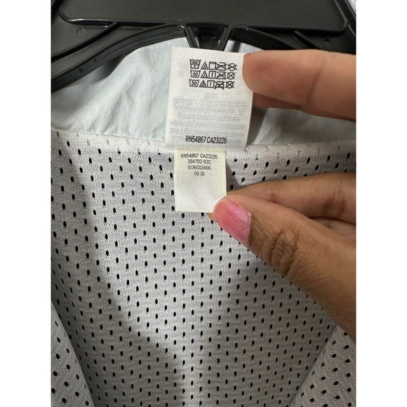 PINK Victoria's Secret Black Logo Zip Windbreaker Jacket Black White Gray XS - Picture 15 of 16